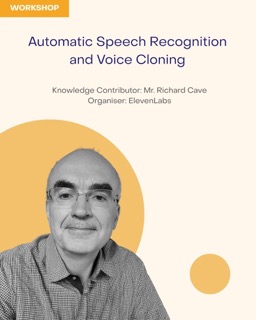 A poster of the Automatic speech recognition and voice cloning session Cover Image