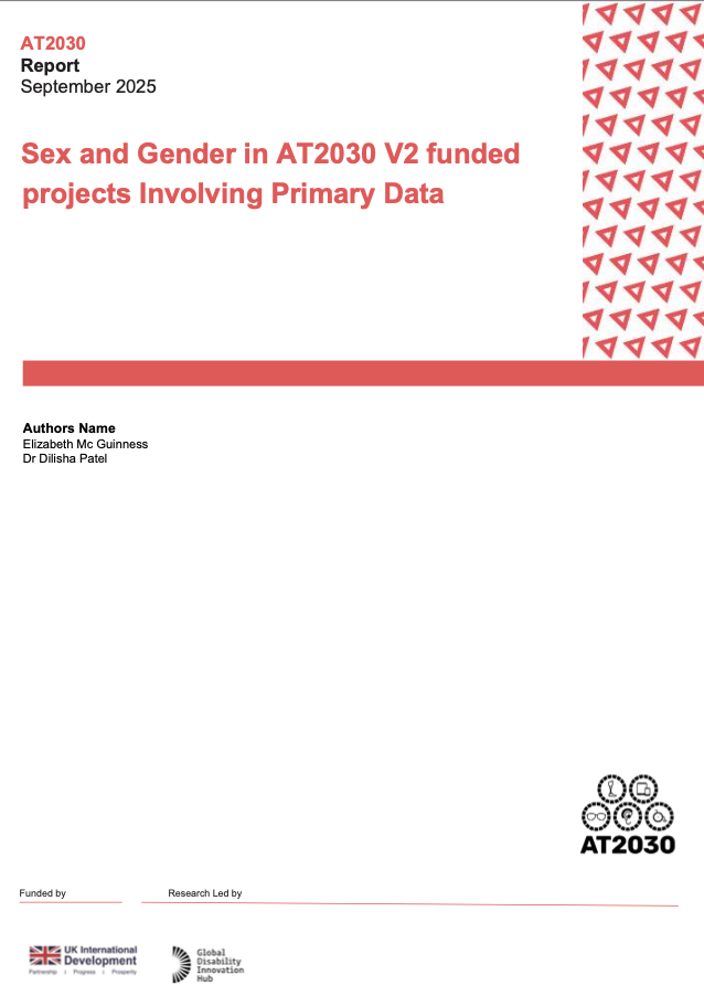 Sex and Gender in AT2030 V2 funded projects Involving Primary Data cover page Cover Image