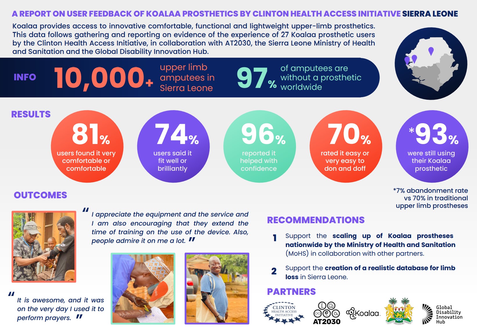 Screen shot of the report findings, with large colour circles highlighting key numbers and recommendations. Cover Image