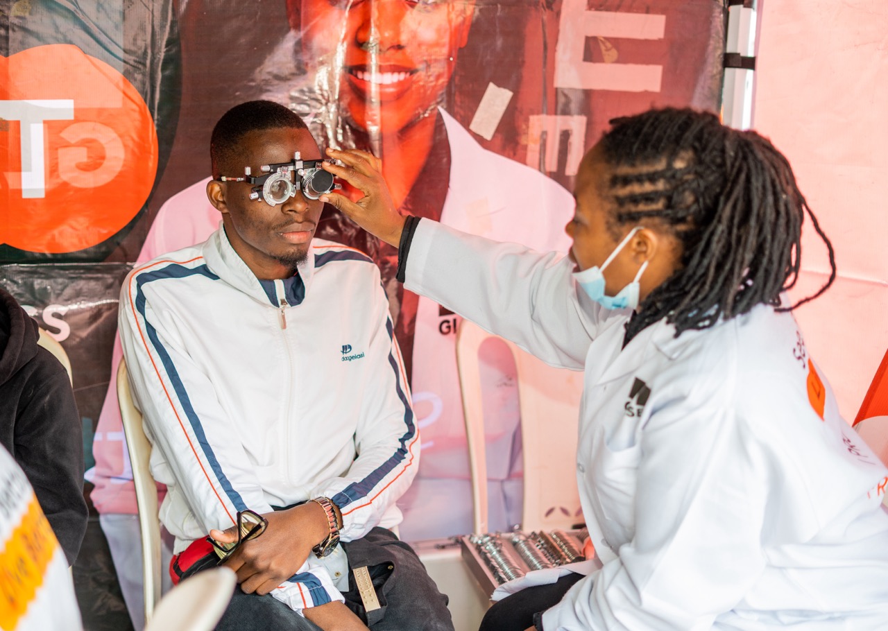 A participant undergoing one of the tests