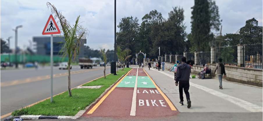 Image of a bike path in Addis Ababa Ethiopia