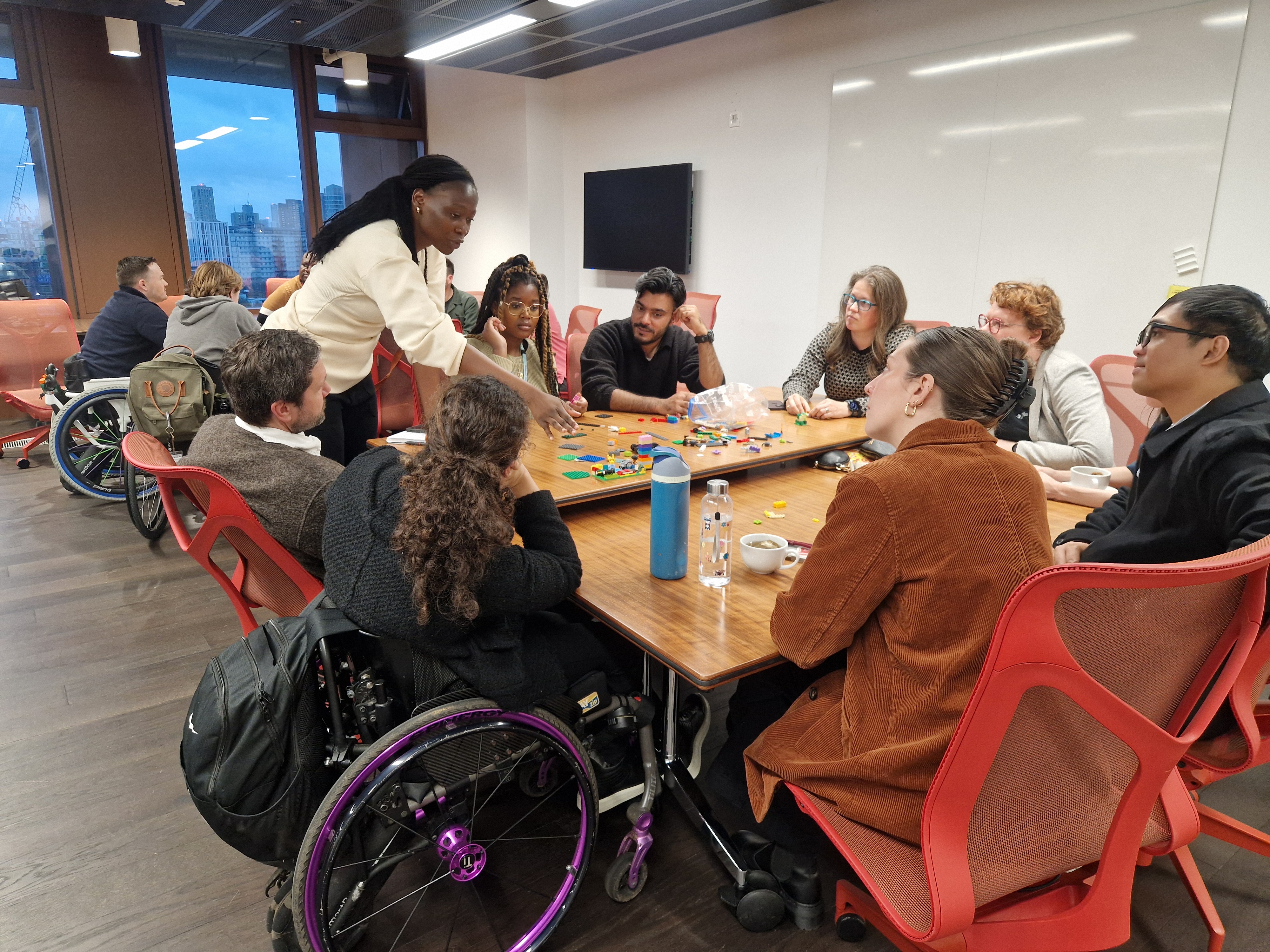 Workshop on inclusion with particpatants working together on storytelling