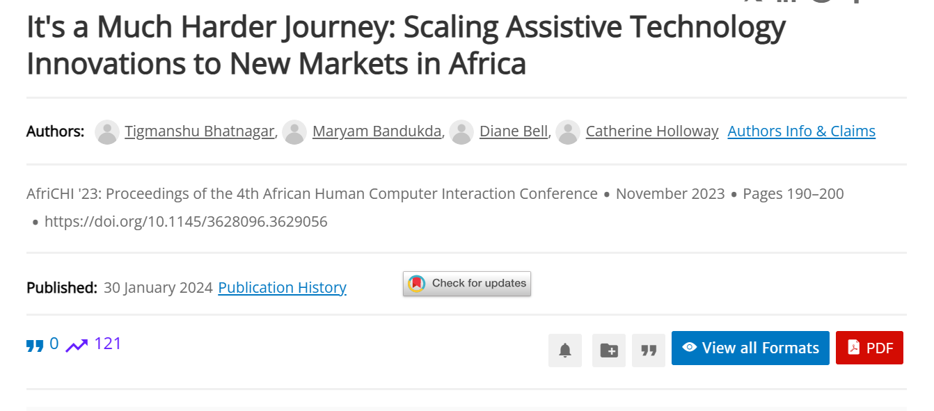 Screen shot of the journal publication Cover Image
